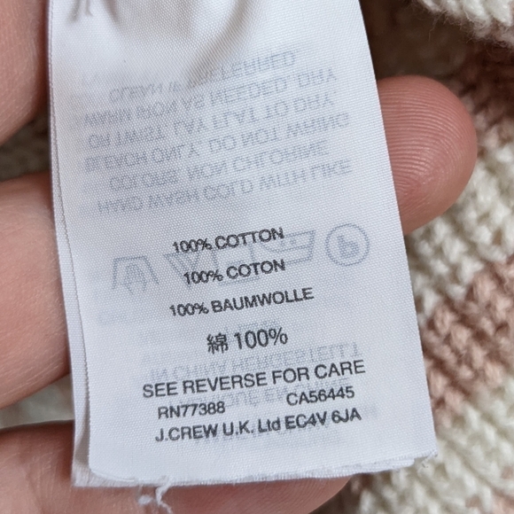 J. Crew cream pink striped cotton sweater S - Picture 6 of 6